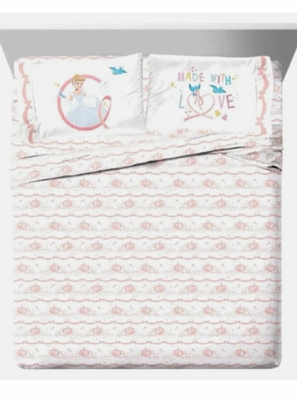NWT Disney princess cinderella queen sheet set 1flat 1fitted 2 pillow case